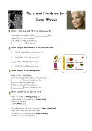 English Worksheet: Thats what friends are for - this/that - a/an