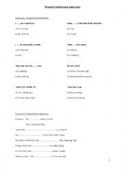 English Worksheet: Present Continuous exercises