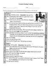 English Worksheet: Extra Reading Comprehension Exercise - Vampire