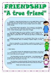 English Worksheet: FRIENDSHIP