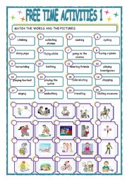 English Worksheet: FREE TIME ACTIVITIES1