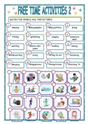 English Worksheet: FREE TIME ACTIVITIES2