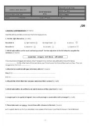 English Worksheet: End-of-term Exam N 01 (2nd Year Students)