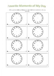 English Worksheet: Favorite Moments of My Day