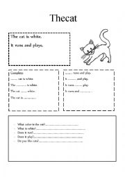 English Worksheet: The cat