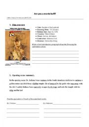 English Worksheet: Indiana Jones: Raiders of the Lost Ark