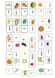 English Worksheet: food domino