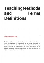 English Worksheet: teaching methods