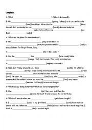 English Worksheet: Tenses Revision