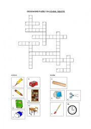 English Worksheet: CROSSWORD PUZZLE ON SCHOOL OBJECTS