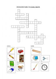 CROSSWORD PUZZLE ON SCHOOL OBJECTS