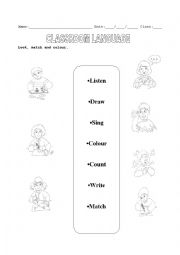 English Worksheet: Classroom Language