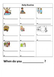 English Worksheet: Daily Routine Basic level esl 