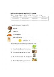 English Worksheet: English worksheet