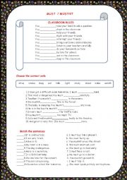 English Worksheet: MUST / MUSTNT