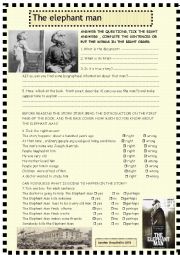 English Worksheet: The Elephant Man : Tim vicarys bookworm  review part 1