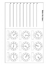 English Worksheet: Clock time