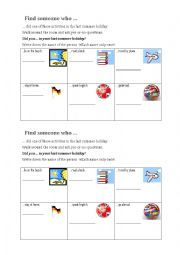 English Worksheet: Simple Past - Find someone who