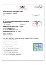 Adjectives Worksheet