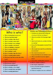 English Worksheet: Who is who? 