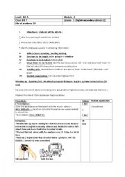 English Worksheet: lesson plan Englisg secondary schools part one