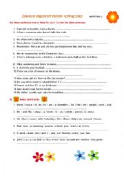 English Worksheet: true or false in Simple present 