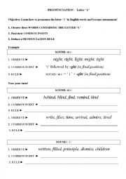 English Worksheet: pronouncing the letter  i  in English
