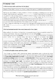 English Worksheet: 3rd form 1st term test