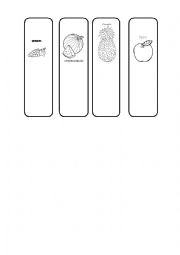 English Worksheet: fruits bookmark