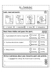 English Worksheet: sports