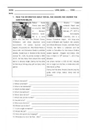 English Worksheet: Personal information