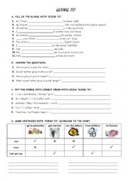 English Worksheet: going to