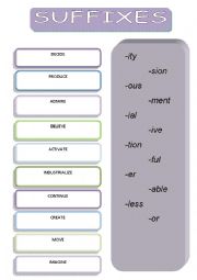 Suffixes for verbs