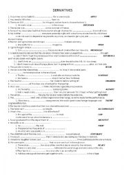 English Worksheet: BASIC DERIVATIVES PART 1