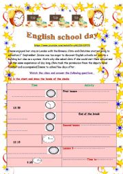 English school day  