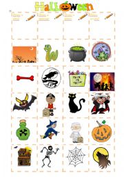 English Worksheet: Halloween Bingo