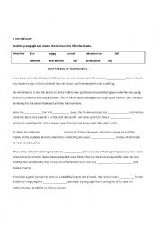 English Worksheet: Vocabulary