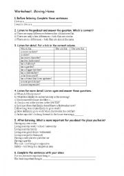 English Worksheet: Moving. Listening activity