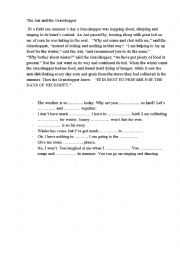 English Worksheet: reading fables