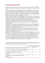 English Worksheet: The Story of Coca-Cola
