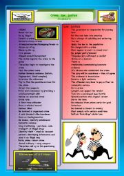 English Worksheet: Crime, law, justice