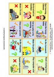 English Worksheet: Modal verb HAVE TO/ Dont Have To/ Do You Have To (Speaking cards)