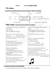 English Worksheet: lesson 4 lean on me