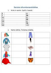 NUMBERS AND CLOTHES