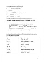 English Worksheet: Future tenses