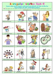 English Worksheet: Irregular Verbs List 6