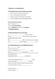 English Worksheet: Thinking Out Loud - Ed Sheeran