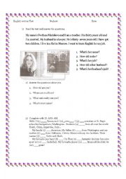 English Worksheet: Verb to be