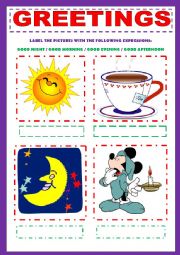 English Worksheet: GREETINGS