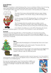 English Worksheet: Christmas traditions